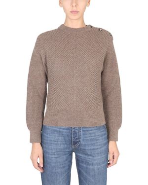 Bottega Veneta Alpaca Knit With Chevron Pattern - Grey