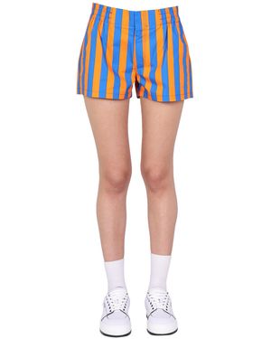 Sunnei Shorts Con Motivo A Righe - Blu