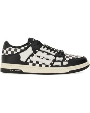 Amiri Chequered Skeleton Low Top Trainer - Multicolour