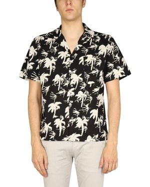 Department 5 Hawaiian Logo Print Shirt - Black