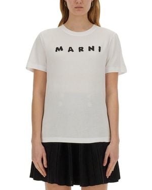 Marni Regular Fit Crew Neck T-Shirt - Grey