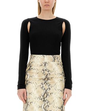 Helmut Lang Cut-Out Shoulder Top - Black