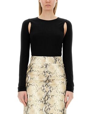 Helmut Lang Cut-Out Shoulder Top - Black