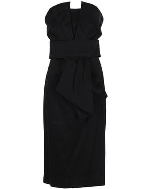P.A.R.O.S.H. Strapless Midi Dress With Structured Bodice - Black
