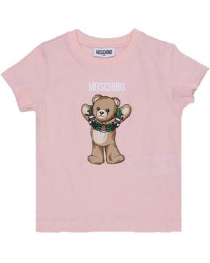 Moschino T Shirt With Logo - Pink