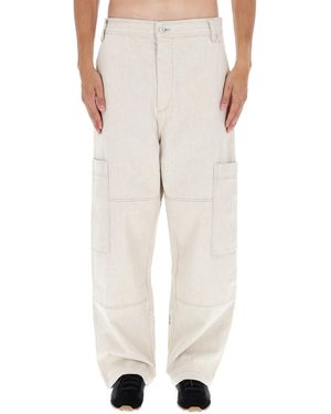 Jacquemus Relaxed Wide-Leg Jeans With Utility Pockets - Natural