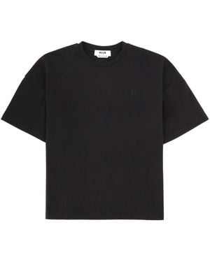 MSGM Solid Crew Neck T-Shirt - Black
