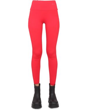 MSGM Leggings With Logo - Red