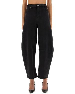Self-Portrait Barrel Leg" Jeans - Black