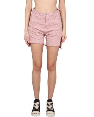 Rick Owens Stylish Mini Denim Shorts For - Pink