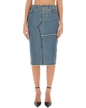 Tom Ford Slim Fit Midi Skirt - Blue