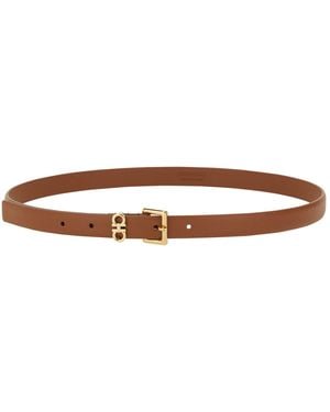 Ferragamo Double "Hooks" Belt - Brown
