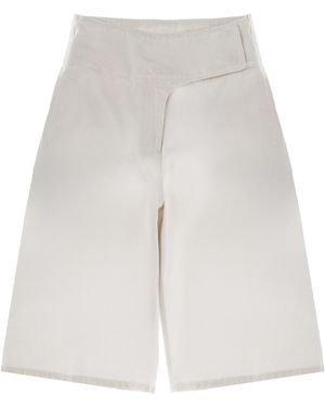 Ami Paris Belted Shorts - White