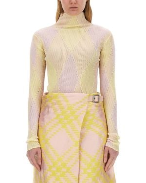 Burberry Check Pattern Shirt (Size S) - Yellow