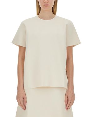 Jil Sander Boxy Fit T-Shirt With Relaxed Silhouette - White