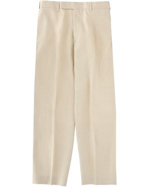 Paul Smith Relaxed Flat Front Trousers - Natural