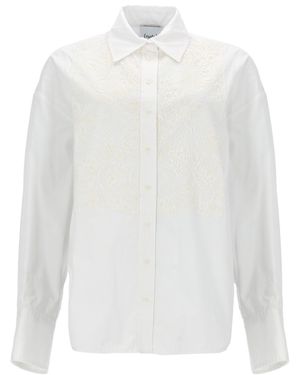 Nude Camicia Con Inserti - White