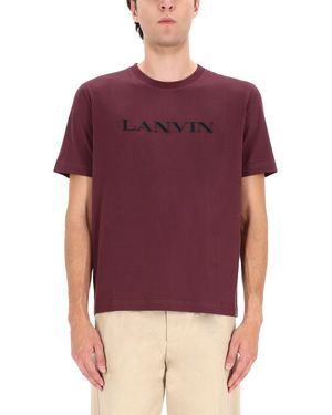 Lanvin T-Shirt With Logo - Purple