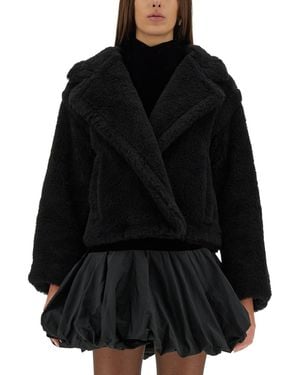 Max Mara Oggeri Teddy Short Coat in Purple | Lyst UK