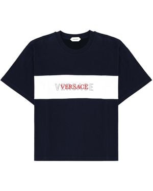 Versace T-Shirt Con Logo - Blue