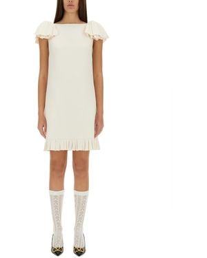 Valentino Crepe Couture Short Dress - White