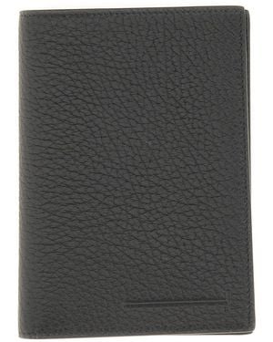 Tom Ford Leather "T" Card Holder - Black