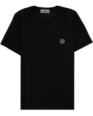 Stone Island T-Shirt Con Patch Con Logo Compass - Black