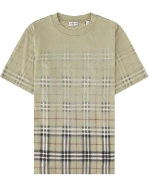 Burberry T-Shirt Con Stampa Check - Multicolor
