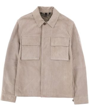 Belstaff Solid Shirt Collar Jacket - Natural