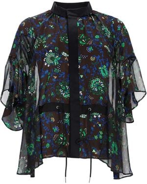 Sacai Blusa Con Stampa Floreale - Multicolor