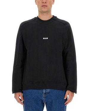 MSGM Felpa Con Logo - Nero