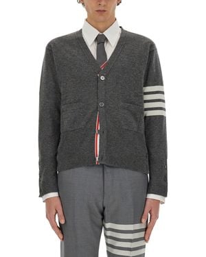Thom Browne V-Neck Cardigan - Grey