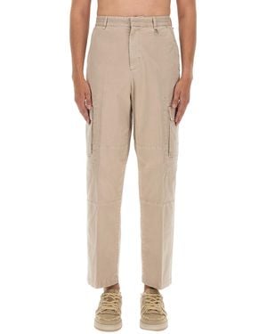 Fendi Classic Regular Fit Gabardine Trousers For - Natural