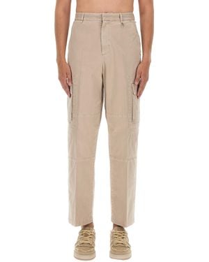Fendi Classic Regular Fit Gabardine Trousers For - Natural
