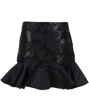 Ganni Satin Miniskirt - Black