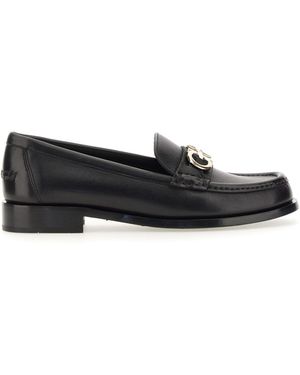 Ferragamo Mocassino Con Decoro Gancini - Nero