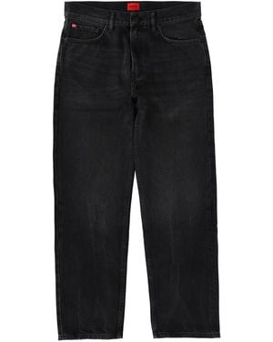 HUGO Jeans With Logo Patch - Black