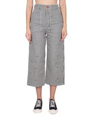 KENZO Stripes Relaxed High Rise Jeans - Grey
