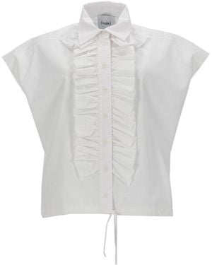 Nude Camicia Con Ruches - White