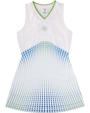 CASABLANCA Printed V Neck Mini Dress - Blue
