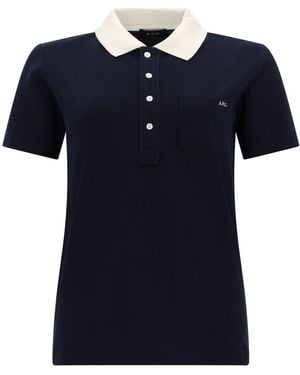 A.P.C. Solid Shirt Collar Polo - Blue