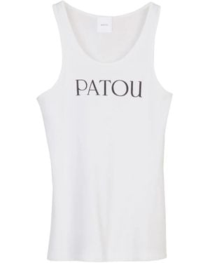 Patou Logo Print Tank Top - White
