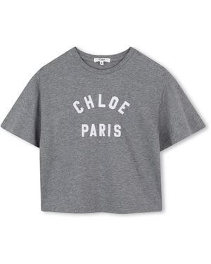 Chloé T-Shirt With Logo - Grey