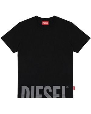 DIESEL T-Shirt Con Logo Cut-Off - Black
