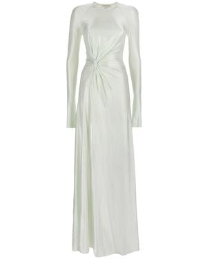 Victoria Beckham Off Round Neck Maxi Dress - White