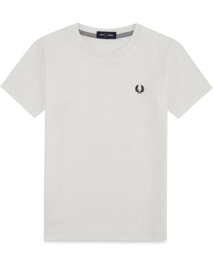 Fred Perry Crewneck Cotton Knit T-Shirt - White