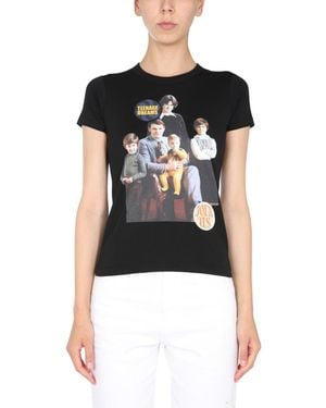 Raf Simons Fitted Graphic Print Crew Neck T-Shirt - Black