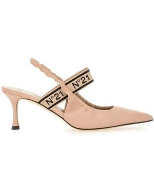 N°21 Slingback Con Logo - Bianco