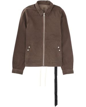 Rick Owens Jacket Zipfront Cotton - Brown