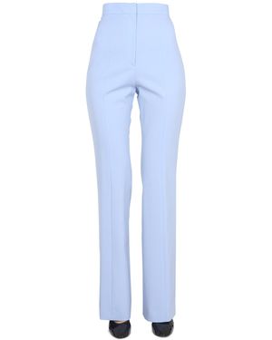 Patou Essential Wool Pants With Hook And Eye Closure - Blue